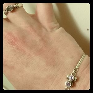 Amethyst and silver set